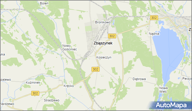 mapa Kosieczyn, Kosieczyn na mapie Targeo