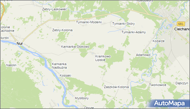 mapa Kramkowo Lipskie, Kramkowo Lipskie na mapie Targeo