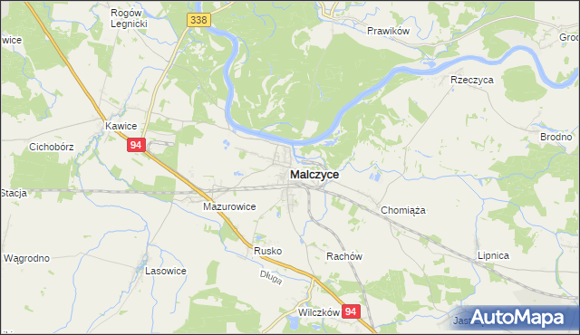 mapa Malczyce powiat średzki, Malczyce powiat średzki na mapie Targeo