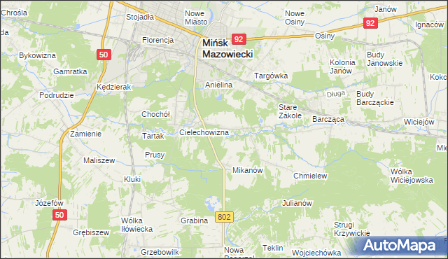 mapa Marianka gmina Mińsk Mazowiecki, Marianka gmina Mińsk Mazowiecki na mapie Targeo