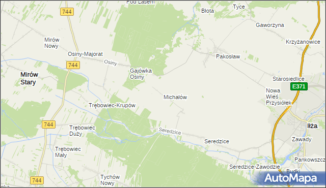 mapa Michałów gmina Iłża, Michałów gmina Iłża na mapie Targeo