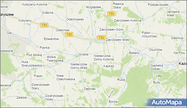 mapa Niedarczów Dolny-Kolonia, Niedarczów Dolny-Kolonia na mapie Targeo