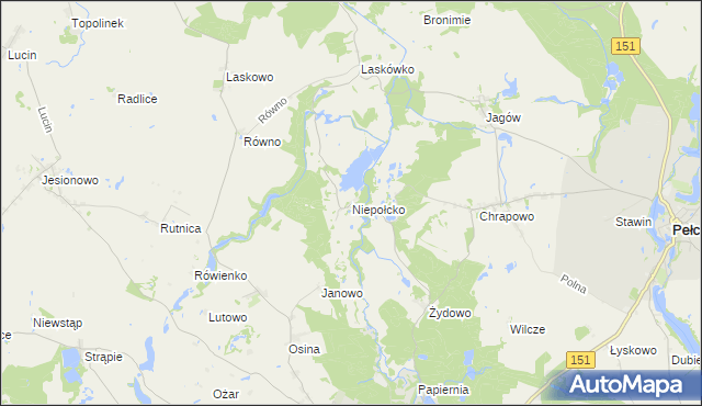 mapa Niepołcko, Niepołcko na mapie Targeo