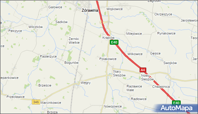 mapa Polakowice, Polakowice na mapie Targeo