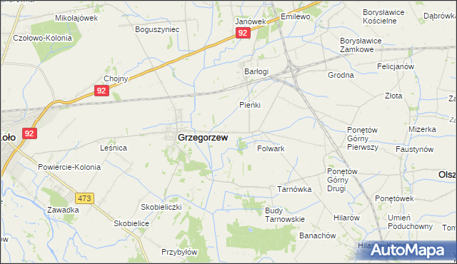 mapa Ponętów Dolny, Ponętów Dolny na mapie Targeo