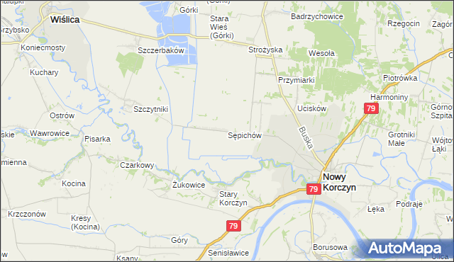 mapa Sępichów, Sępichów na mapie Targeo