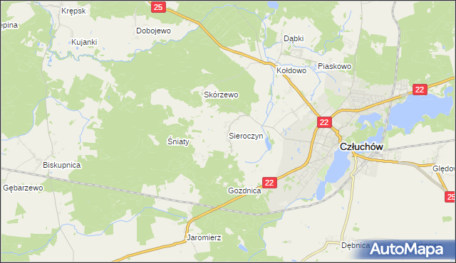 mapa Sieroczyn, Sieroczyn na mapie Targeo