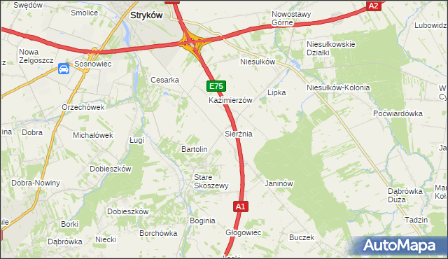 mapa Sierżnia, Sierżnia na mapie Targeo