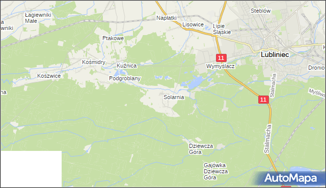 mapa Solarnia gmina Pawonków, Solarnia gmina Pawonków na mapie Targeo