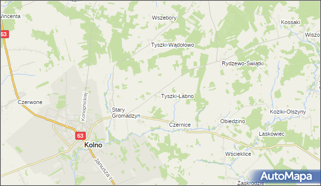 mapa Tyszki-Łabno, Tyszki-Łabno na mapie Targeo