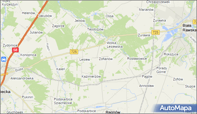 mapa Zofianów, Zofianów na mapie Targeo