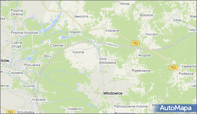 mapa Góra Włodowska, Góra Włodowska na mapie Targeo