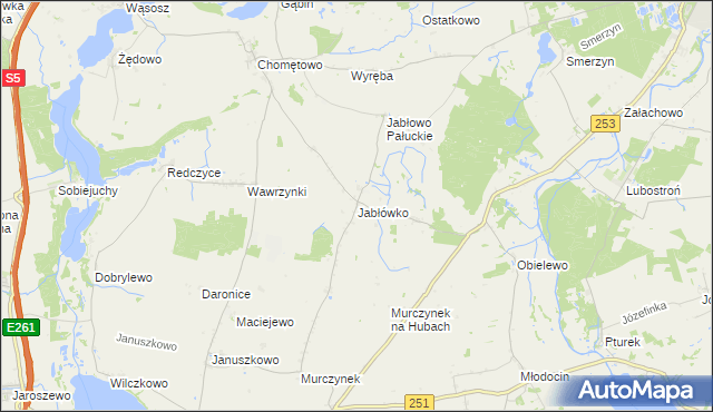 mapa Jabłówko gmina Łabiszyn, Jabłówko gmina Łabiszyn na mapie Targeo