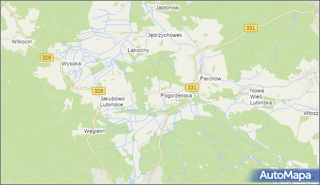 mapa Pogorzeliska, Pogorzeliska na mapie Targeo