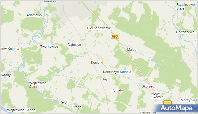 mapa Przybyszyn, Przybyszyn na mapie Targeo