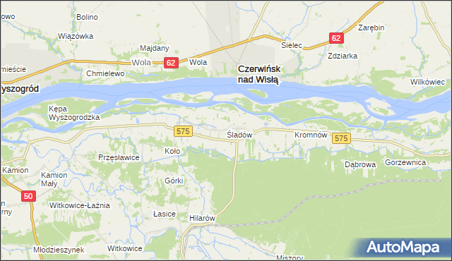 mapa Śladów gmina Brochów, Śladów gmina Brochów na mapie Targeo