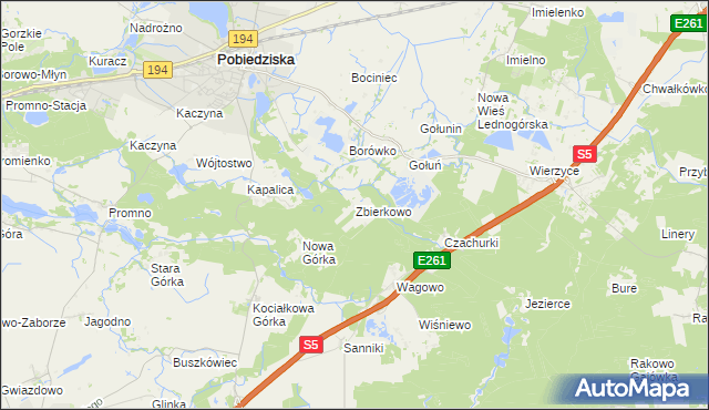 mapa Zbierkowo, Zbierkowo na mapie Targeo