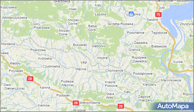 mapa Kłodne, Kłodne na mapie Targeo