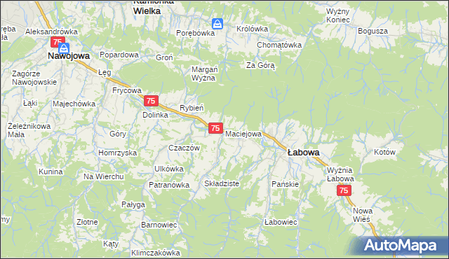 mapa Maciejowa, Maciejowa na mapie Targeo