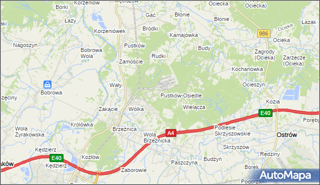 mapa Pustków-Osiedle, Pustków-Osiedle na mapie Targeo