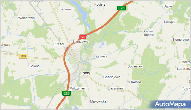 mapa Słudwia, Słudwia na mapie Targeo