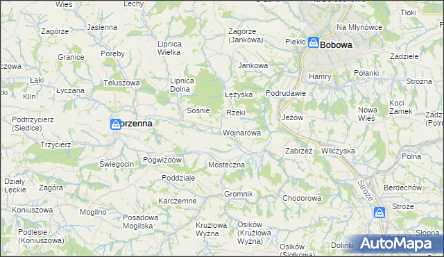 mapa Wojnarowa, Wojnarowa na mapie Targeo