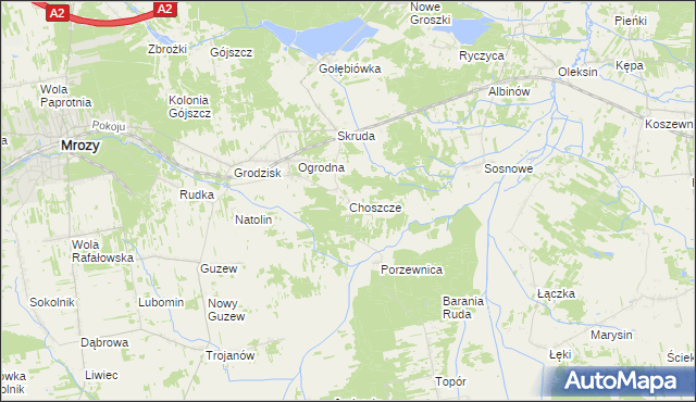 mapa Choszcze, Choszcze na mapie Targeo