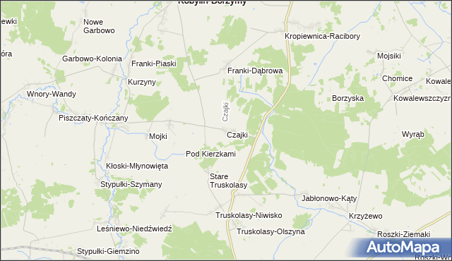 mapa Czajki gmina Sokoły, Czajki gmina Sokoły na mapie Targeo