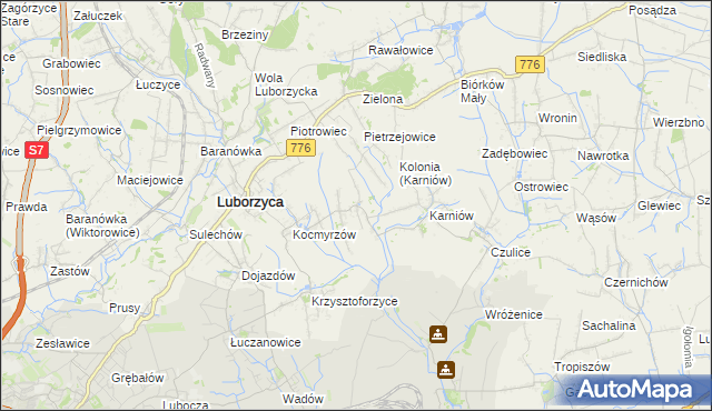 mapa Głęboka gmina Kocmyrzów-Luborzyca, Głęboka gmina Kocmyrzów-Luborzyca na mapie Targeo