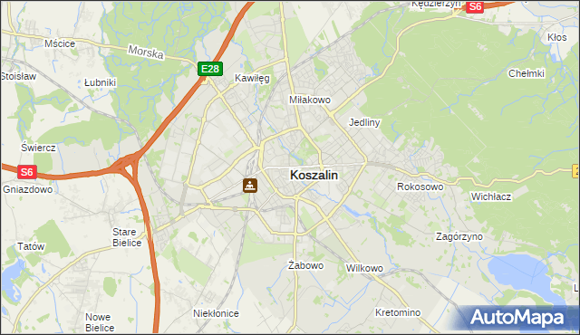 mapa Koszalina, Koszalin na mapie Targeo