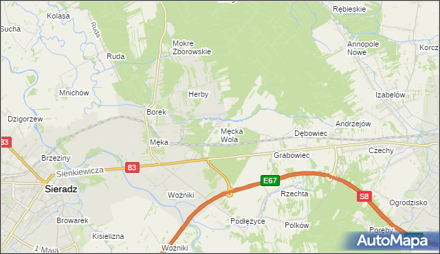 mapa Męcka Wola, Męcka Wola na mapie Targeo