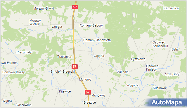 mapa Oględa, Oględa na mapie Targeo