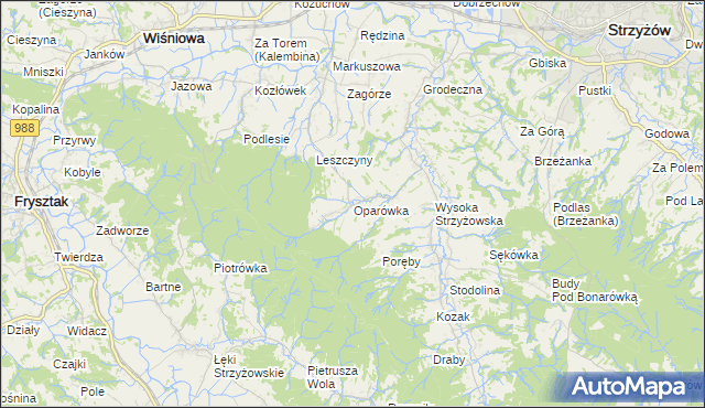 mapa Oparówka, Oparówka na mapie Targeo