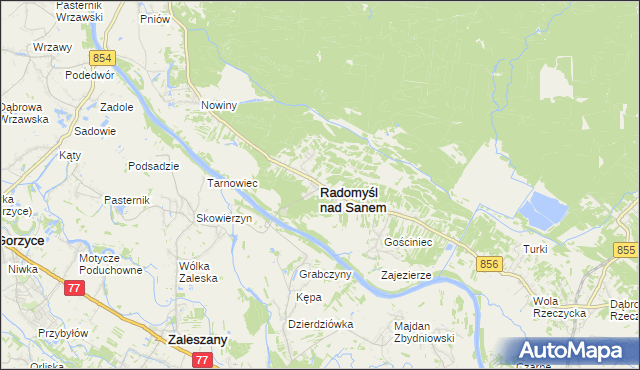 mapa Radomyśl nad Sanem, Radomyśl nad Sanem na mapie Targeo