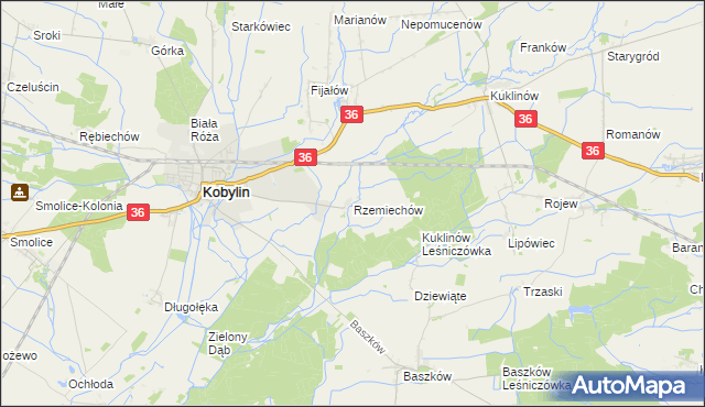 mapa Rzemiechów, Rzemiechów na mapie Targeo