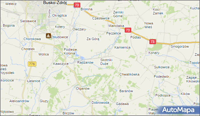 mapa Skotniki Duże, Skotniki Duże na mapie Targeo