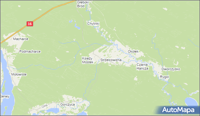 mapa Strzelcowizna, Strzelcowizna na mapie Targeo