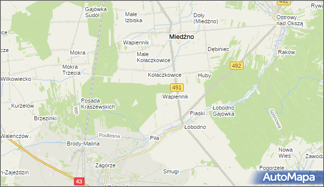 mapa Wapiennik gmina Kłobuck, Wapiennik gmina Kłobuck na mapie Targeo