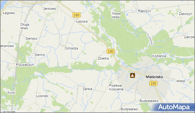 mapa Zbietka, Zbietka na mapie Targeo