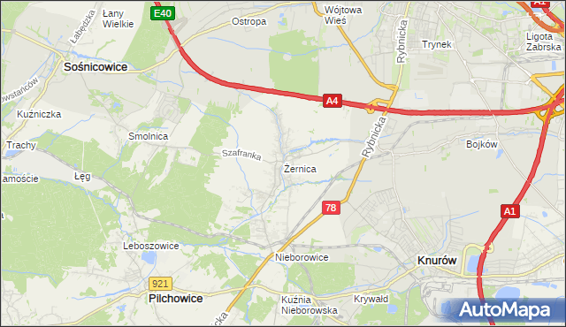 mapa Żernica, Żernica na mapie Targeo