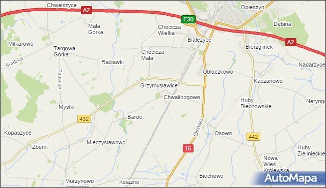 mapa Chwalibogowo gmina Września, Chwalibogowo gmina Września na mapie Targeo