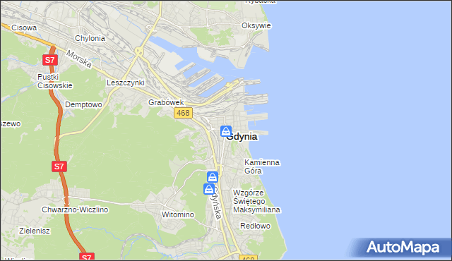 mapa Gdyni, Gdynia na mapie Targeo