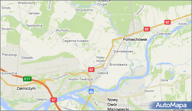 mapa Nowy Modlin, Nowy Modlin na mapie Targeo