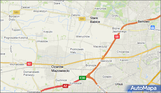 mapa Piotrkówek Duży, Piotrkówek Duży na mapie Targeo