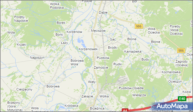 mapa Pustków gmina Dębica, Pustków gmina Dębica na mapie Targeo
