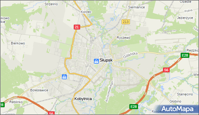 mapa Słupska, Słupsk na mapie Targeo