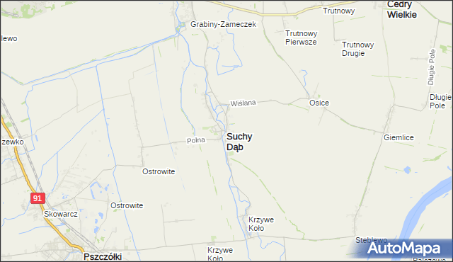 mapa Suchy Dąb, Suchy Dąb na mapie Targeo