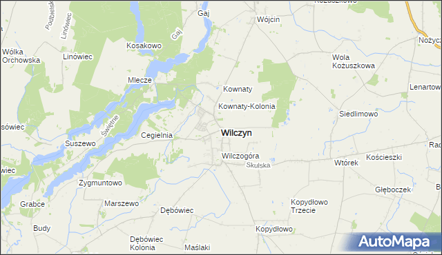 mapa Wilczyn powiat koniński, Wilczyn powiat koniński na mapie Targeo