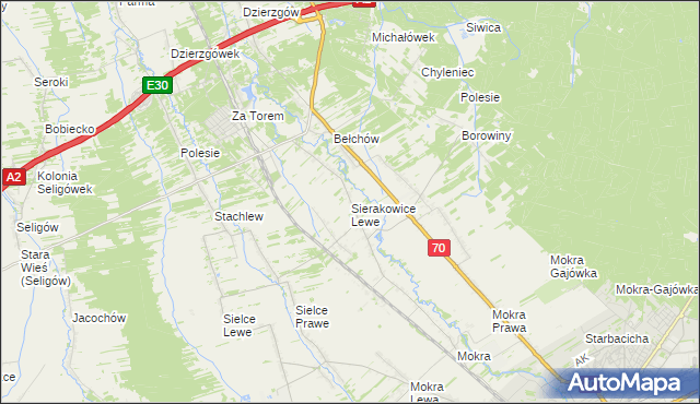 mapa Sierakowice Lewe, Sierakowice Lewe na mapie Targeo