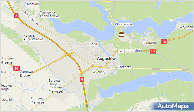 mapa Augustów, Augustów na mapie Targeo